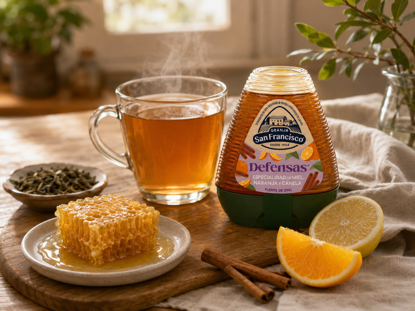 Miel e infusión